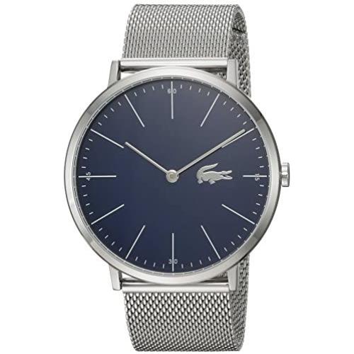 Lacoste Mens Moon Quartz Watch with Stainless-Steel Strap, Silver, 20 (Model: 2010900)