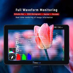 7 inch Camera Video Monitor, Built-in 3500mAh Li-ion Rechargeable Battery HD 1920 x 1200 IPS Screen Ultra HD 4K Pass-Through HDMI DC Input Output Field Monitor with Swivel Arm for DSLR Camcorder