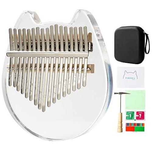 Acrylic Kalimba Thumb Piano Finger Kalimba 17 key With Eva Bag,Tuning Hammer and Manual,Musical Instrument Christmas Gifts for Girls,Kids,Beginners,Birthday Gift (Cat)