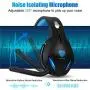 BUTFULAKE GH-2 Gaming Headset for Xbox One with Stereo Surround Sound, PS4 Headset with Noise Canceling Mic & LED Light, Over Ear Gaming Headphones for PC, Nintendo Switch, Mac, Laptop, Blue BUTFULAKE GH-2 Gaming Headset for Xbox One with Stereo Surround Sound, PS4 Headset with Noise Canceling Mic & LED Light, Over Ear Gaming Headphones for PC, Nintendo Switch, Mac, Laptop, Blue