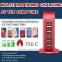 6-Port USB Wall Charger Desktop Charging Station Quick Charge 2.1,Compatible with Tablets Smartphones and More(Coral red) 6-Port USB Wall Charger Desktop Charging Station Quick Charge 2.1,Compatible with Tablets Smartphones and More(Coral red)