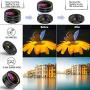 Phone Camera Lens Kit, 9 in 1 Zoom Universal Telephoto Lens+198° Fisheye lens + 0.36 Super Wide Angle Lens + 0.63X Wide Lens +20X Macro Lens + 15X Macro Lens + CPL + Kaleidoscope Lens + Starburst Lens