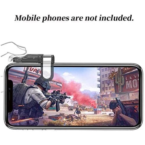 Game Trigger Mobile Sensitive Gamepad Grip Controller Handle Moving Assist Button Shooter Smartphone Adjustable Aiming Fire Gaming(LeftBlack)