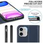 SHIELDON iPhone 11 Case, Genuine Leather iPhone 11 Wallet Case with Folio Stand RFID Blocking Credit Card Slot Magnetic Protective Cover Compatible with iPhone 11 (6.1-inch, 2019)- Dark Blue