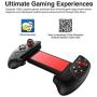 Mobile Game Controller, Wireless 4.0 Practical Stretch Joystick Gamepad with 5-10 Inch Telescopic Holder for Compatible Phone8/XR/XS iOS Compatible Android Mobile Phone Tablet