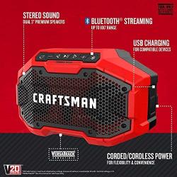 CRAFTSMAN V20 Bluetooth Speaker, Tool Only (CMCR001B)