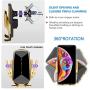 Wireless Car Charger 15W Fast Charging Touch Sensing Auto-Clamping Car Wireless Charger Air Vent Clip Car Phone Mount for iPhone SE/11/11 Pro Series/X/XR/8, Samsung Galaxy S20 S10 Note10/9 (Q1-Gold)