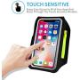 Running Armband with Airpods Bag Cell Phone Armband for iPhone 11/11 Pro/XR/XS/8/7, Water Resistant Sports Phone Holder Case with Touchscreen & Zipper Slot Car Key Holder for 6.5 inches Phone (Black)
