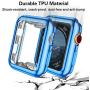 Mastten 2-Pack 38mm Case Compatible for Apple Watch Screen Protector, Full Protective Case TPU HD Ultra-Thin Cover Compatible for iWatch Series 3 2 1, Blue, Clear