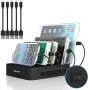 Multi Device Charging Station MSTJRY USB Charging Dock Switch Cell Phone 5 Port Charging Station Multiple Devices(Black, 5 Short Cables Included) Multi Device Charging Station MSTJRY USB Charging Dock Switch Cell Phone 5 Port Charging Station Multiple Devices(Black, 5 Short Cables Included)