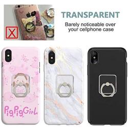 ARASO Transparent Cellphone Ring Stand Holder - 360 Degree Rotation Cell Phone Ring Holder Finger Grip for iPhone Xs, Ga;axy S9 Plus Note 9 (Round Rose Gold 4Pcs)