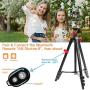 TAIROAD 65-Inch Phone Tripod for iPhone Android Cell Phone Tripod Mount with Wireless Remote, Cellphone Phone Tablet Stand Holder, Adjustable Gooseneck, 360 Panorama Ball Head and Carrying Bag
