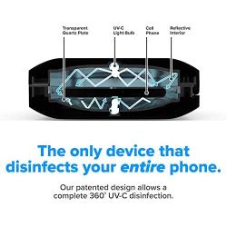 PhoneSoap 3 UV Smartphone Sanitizer & Universal Charger | Patented & Clinically Proven UV Light Disinfector | (Black)