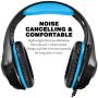 GM-1 Headphones Compatible PS4 Pro PC Tablet Cellphone,AFUNTA Stereo LED Backlit Gaming Headset with Mic-Blue
