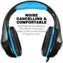 GM-1 Headphones Compatible PS4 Pro PC Tablet Cellphone,AFUNTA Stereo LED Backlit Gaming Headset with Mic-Blue