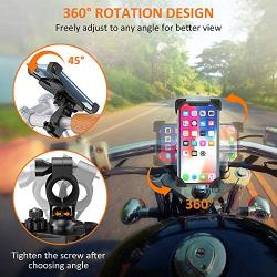 STOON Bike Phone Mount, Open-Face Motorcycle Bicycle Phone Mount with Adjustable Clamp, 360° Rotation, Compatible with iPhone SE/11 Pro Max/X/8/7 Plus, Samsung S10/S9 and More 4.5-7 inches Cell Phones