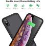 VOOE Battery Case for iPhone Xs MAX, 7800mAh Portable Battery Pack Ultra Rechargeable Smart Case Protective Battery Charging Case for iPhone Xs MAX External Battery Backup Cover(6.5 inch) - Black