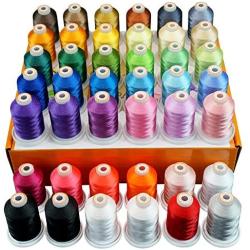 New brothread 42 Spools 1000M (1100Y) Polyester Embroidery Machine Thread Kit for Professional Embroiderer and Beginner