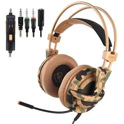 LETTON Stereo Gaming Headset for PS4, PC, Xbox One Controller, Noise Cancelling Over Ear Headphones with Mic, Bass Surround, Soft Memory Earmuffs for Laptop Mac Nintendo Switch Games (L1)