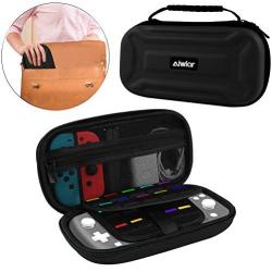 Case for Nintendo Switch Lite, Carry Case Hard Shell with 18 Games, 4 SD Cards and Pouch for Switch Lite Joy-con and Other Accessories (Black)