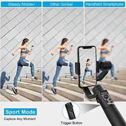 Smartphone Gimbal Hohem iSteady Mobile+, the 3-Axis Gimbal Stabilizer for iPhone 11 Pro Max, Android Smartphones, Designed For Vlog, Youtuber, with 600° Wide Angle Inception Mode and Auto-Beauty Mode.