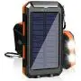 Solar Charger 20000mAh Portable Outdoor Waterproof Solar Power Bank, Camping External Backup Battery Pack Dual 5V USB Ports Output, 2 Led Light Flashlight with Compass (Orange) Solar Charger 20000mAh Portable Outdoor Waterproof Solar Power Bank, Camping External Backup Battery Pack Dual 5V USB Ports Output, 2 Led Light Flashlight with Compass (Orange)