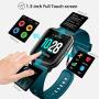Lintelek Smart Watch, Full Touch Screen Smartwatch, 1.3 Inch Fitness Tracker with HR Monitor, Sleep Tracker, Stopwatch, IP68 Waterproof Fitness Watch Compatible with iOS, Android for Men, Women