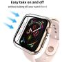 Smiling Clear Case for Apple Watch Series 4 & Series 5 44mm with Buit in Tempered Glass Screen Protector- All Around Hard PC Protective Case High Definition Clear Ultra-Thin Cover for iwatch (Clear, 44mm)