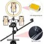 10&quot Selfie Ring Light with Tripod Stand, 3 Cell Phone Holders for Live Streaming/Makeup, LED Ringlight Kit with Remote-YouTube TikTok Video Recording/Vlogging/Photography-iPhone 11 Android Compatible