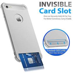 SUPBEC iPhone 7/8 Case with Card Holder and [ Screen Protector Tempered Glass x2Pack] Protective Ultra-Thin Cover with Silicone TPU Shockproof Rubber Wallet Case for iPhone7 / iPhone8 -Silver