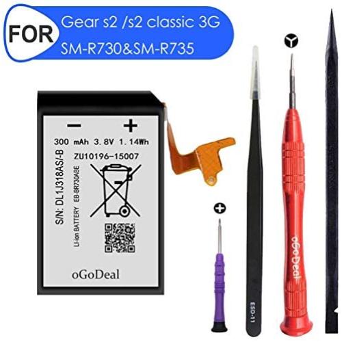 oGoDeal Battery Replacement Compatible for Samsung Gear S2 SM-R730 and Gear S2 Classic 3G SM-R735 and Gear Sport SM-R600 EB-BR730ABE Battery SM-R730A SM-R730V SM-R730S SM-R735A