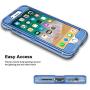 iPhone 8 Plus Case, iPhone 7 Plus Case, Anuck Crystal Clear 3 in 1 Heavy Duty Defender Shockproof Full-Body Protective Case Hard PC Shell & Soft TPU Bumper Cover for iPhone 7 Plus/8 Plus - Clear Blue