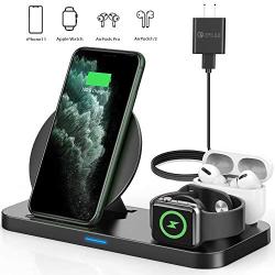 Latest 2020 Wireless Charger, Powlaken 3 in 1 Qi-Certified Wireless Charging Station for AirPods Pro Apple Watch Series 5/4/3/2/1,Fast Wireless Charging Stand for iPhone 11 Pro/11 Pro Max/XS Max/XR/X