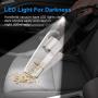 Handheld Vacuum Cleaner, Car Vacuum Cleaner High Power Cordless with Rechargeable Quick Charge, LED Light, Hand Vac for Home and Car Cleaning, Wet & Dry