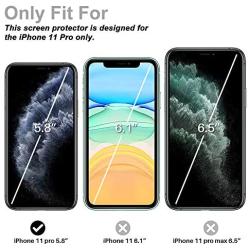 [4 Pack] Tauri 2 Pack Privacy Screen protector + 2 Pack camera lens Protector for iPhone 11 Pro 5.8-inch, Bubble Free [Tempered Glass] [Scratch-resistant]