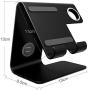 Desktop Cell Phone Stand, ZVEproof Aluminum Phone Dock Cradle Tablet Stand Holder, for Switch, iWatch, iPad, E-Reader, Mobile Phone, Android Smartphone, iPhone 11 Xs Max Xr X, Accessories Desk - Black