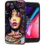 XIX Apple iPhone 7 Case Apple iPhone 8 Case Apple iPhone SE 2020 case African American Afro Girls Women Slim Fit Shockproof Bumper Cell Phone Accessories Thin Soft Black TPU Protective (01)