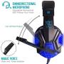 RONSHIN Over Ear Gaming Headset with Mic and LED Light for Laptop Cellphone PS4 red