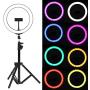 Portable LED Ring Fill Light with Tripod, Metal Lightweight Mobile Phone Live Broadcast Photography Tripod Fill Light, Folded