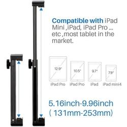 Ulanzi Aluminum Pad Tripod Mount with Cold Shoe Compatible for iPad, Metal Tablet Tripod Adapter Holder with Quick Release Plate 1/4 Screw Mount Universal for iPad Mini/iPad 4/iPad Pro/Surface Pro