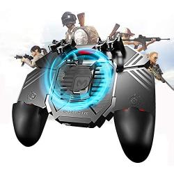 Newseego Mobile Game Controller, [Upgrade] 6 Finger Trigger Phone Controller Gamepad with Cooling Gamepad for Shooter Sensitive Aim Trigger for Android & iOS for Knives Out/Rules of Survival