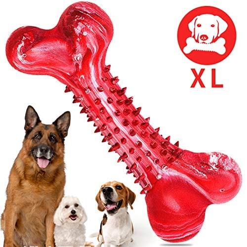 ZGSZ Large Dog Toys Durable Dog Chew Toy for Aggressive Chewers, Beef Flavored Tough Dog Bone Natural Rubber Teeth Cleaning Chews Non-Toxic Toy for All