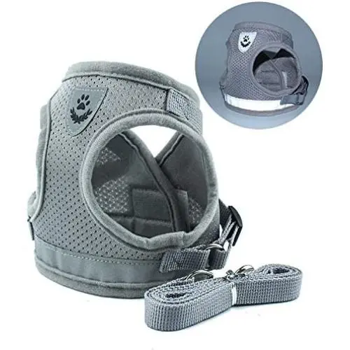Feiky Dog Harness No-Pull Pet Harness Adjustable Reflective Outdoor Pet Vest and Dog Leash Easy Control for Small Medium Dog or Cat