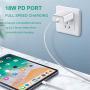 USB-C Power Adapter, 18W PD Wall Charger UL Certified 3A Fast Charging Block Rapid Cube Quick Outlet Compatible with iPhone 11 Pro Xs Max XR iPad Pro Pixel Samsung Galaxy S10 S9 S8 Note 9 8