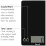 Escali Arti Glass Digital LCD Display Kitchen, Office, Baking Herb Scale w/Nutrition and Calorie Counting Feature, 15lb Capacity, 9" x 6.5" x .75", Black Obsidian