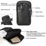 VIIGER Cell Phone Purse Small Crossbody Purse Mens Crossbody Phone Pouch Case Leather Belt Pouch Belt Holder Holster Belt Loop Bag Messenger Wallet for iPhone 11 Pro Max/Xs Max/7 Plus/8 Plus, Black