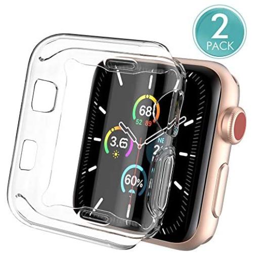 AhaStyle Ultra Clear iWatch Case Screen Protector Full Coverage Slim Case Cover Shockproof [Not Wateproof] Compatible with Apple Watch 38mm 42mm 40mm 44mm, iWatch Series 5/4/3/2/1(42mm)