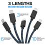 [5 Pack] iPhone Charger USB Charging Cord Nylon Braided Lightning Cable with Length 3FT/6FT/10FT for iPhone Xs/XS MAX/XR/X/8 Plus/8/7 Plus/7/6S Plus/6/5S/5E/5