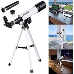 AW 50mm Kid Beginner Astronomical Refractor Telescope Refractive Spotting Scope Tripod Observation Astronomy Travel Camp