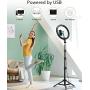 ESR 10” Selfie Ring Light with Tripod Stand & Phone Holder, Dimmable Beauty Ring Light for Vlogs, Selfies, Makeup, Livestreaming, Videos, and Photography [Compatible with iPhone & Android]